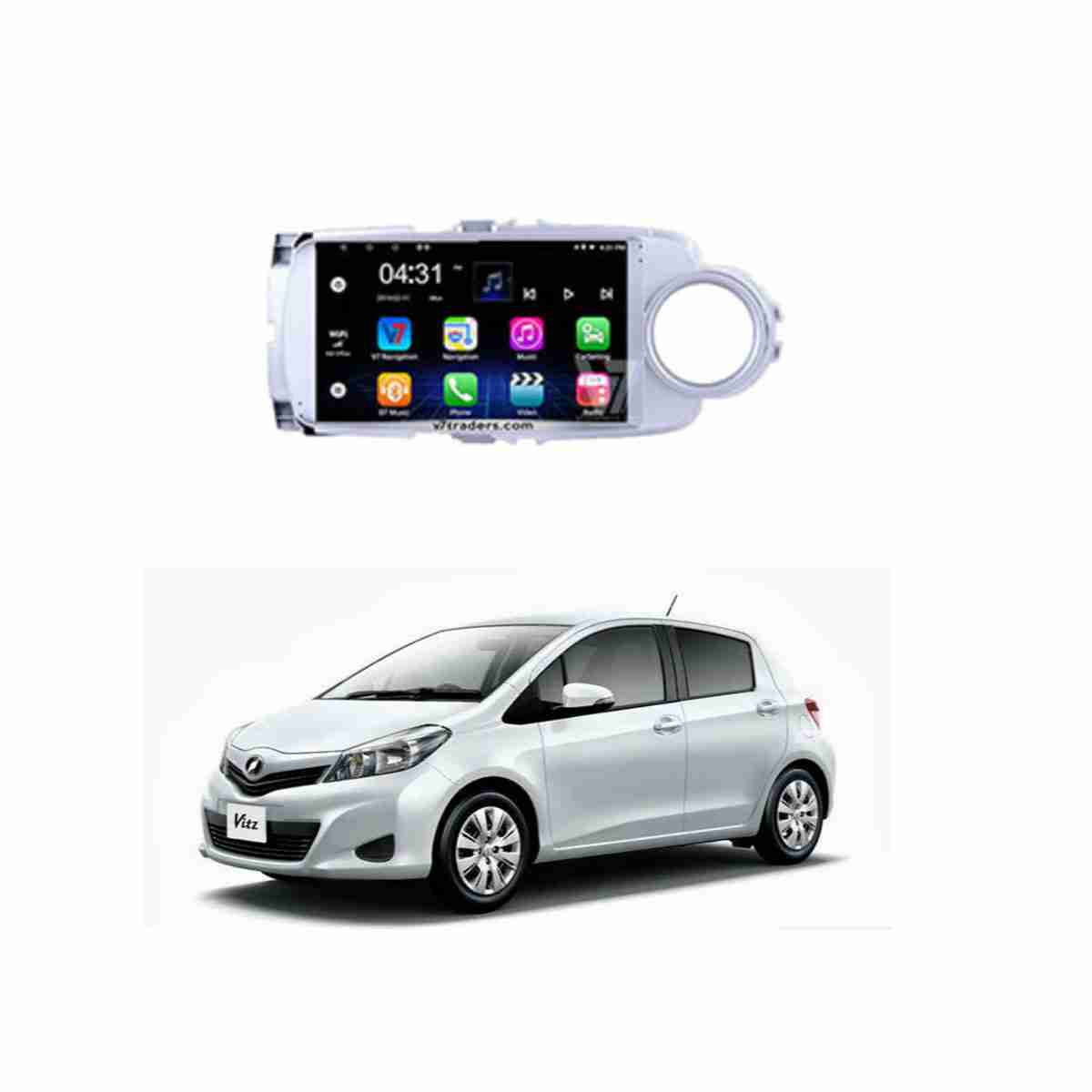Toyota Vitz 2011 to 2015 Android Panel HD Player IPS Display Multimedia System