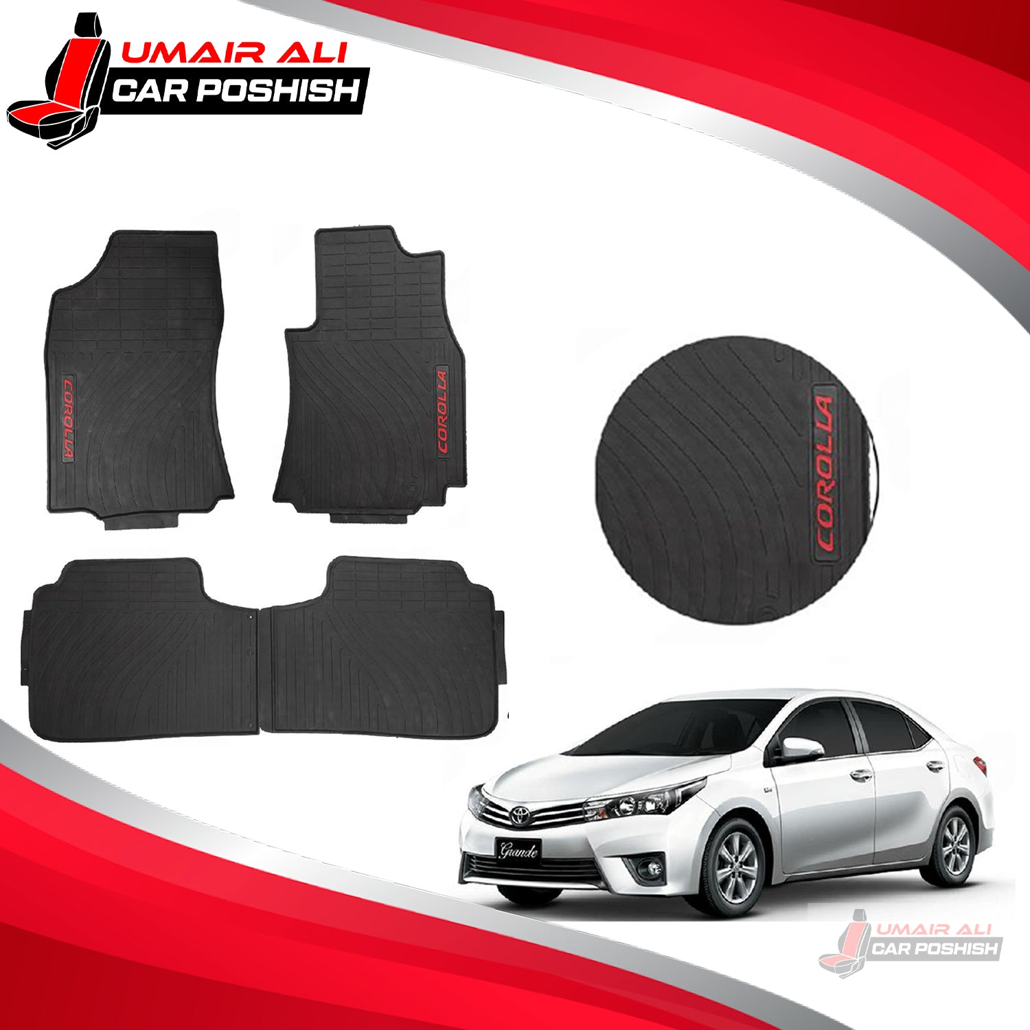 TOYOTA COROLLA RUBBER PVC FLOOR MATS 2017 -2021