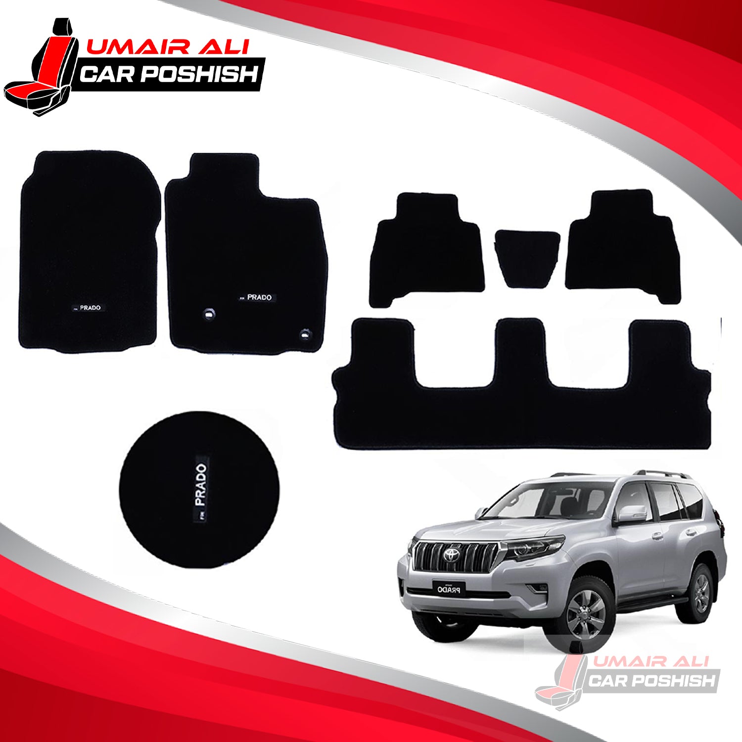 Toyota Prado 2009-2021 Carpet Floor Mats Black