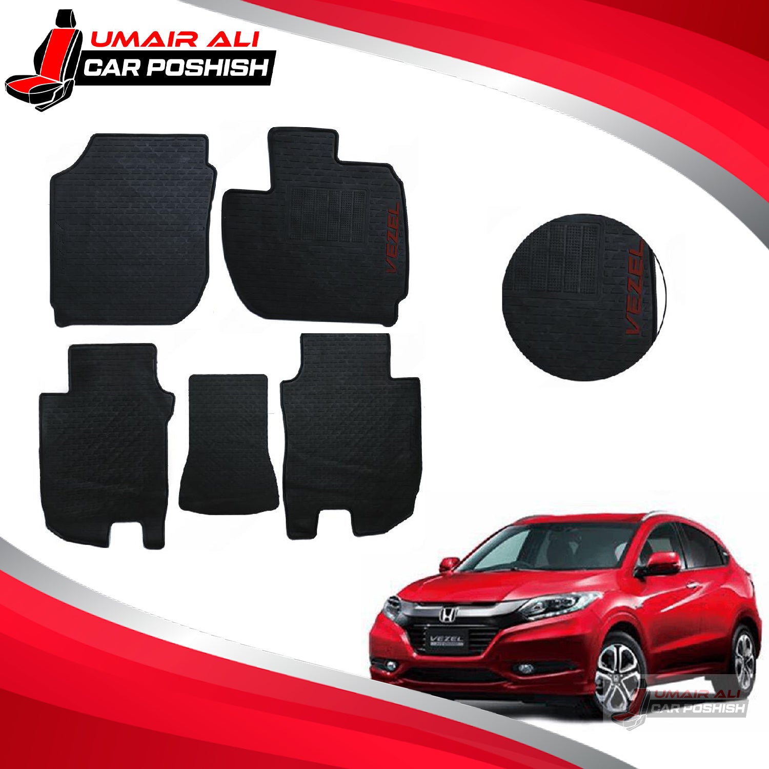 Honda Vezel 2013-2020 Rubber Floor Mats Black