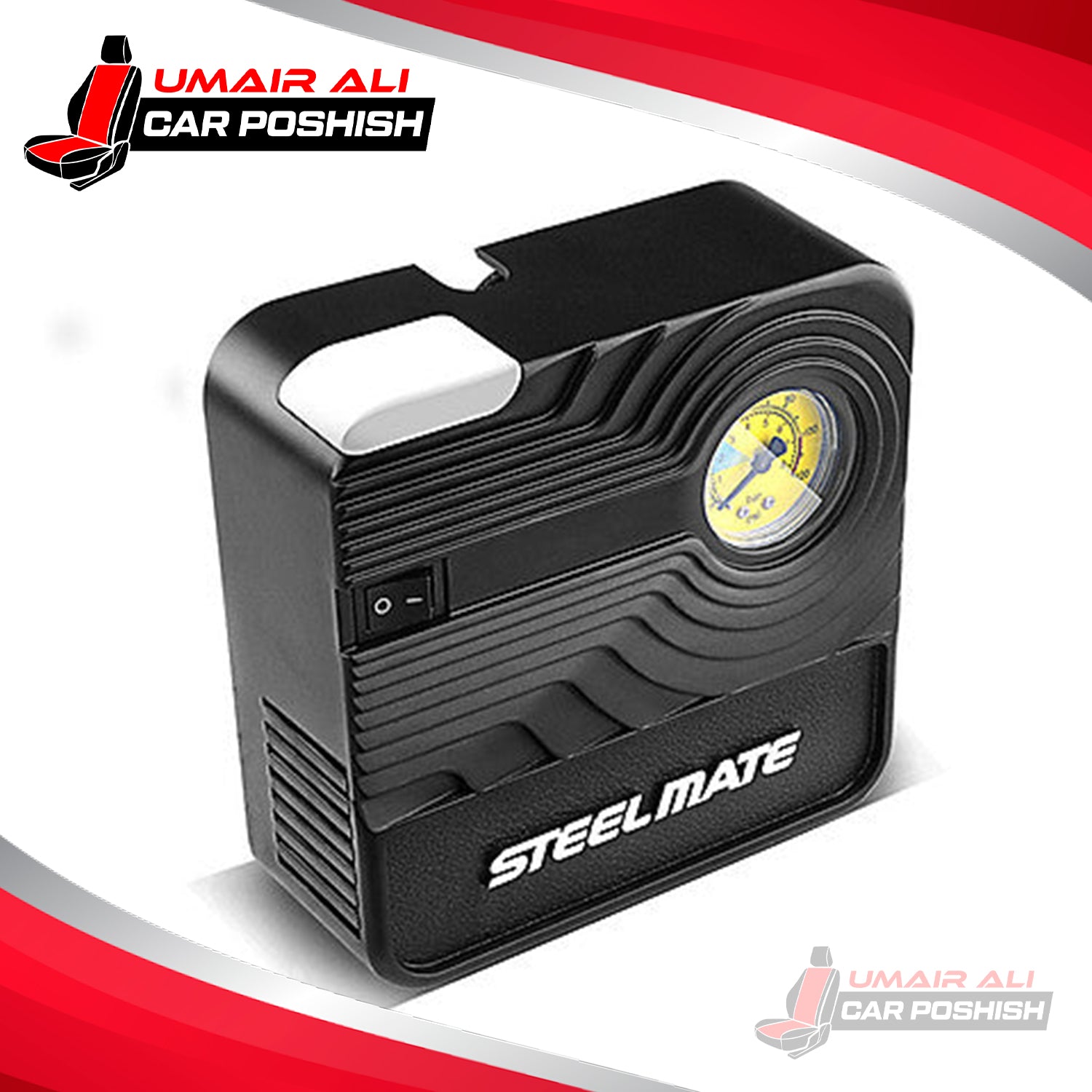 Steelmate 12V DC AUTOMOTIVE PORTABLE AIR COMPRESSOR PUMP TIRE INFLATOR FOR CAR BICYCLE BALL INFLATABLES