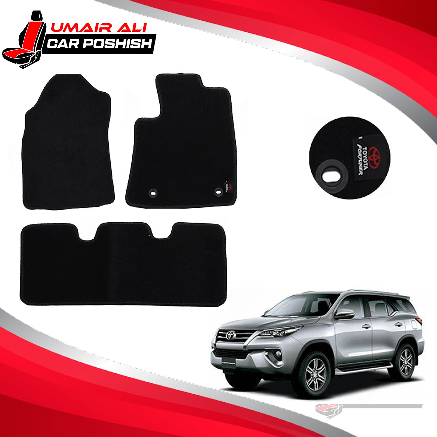 Toyota Fortuner 2017-2021 Carpet Floor Mats Black