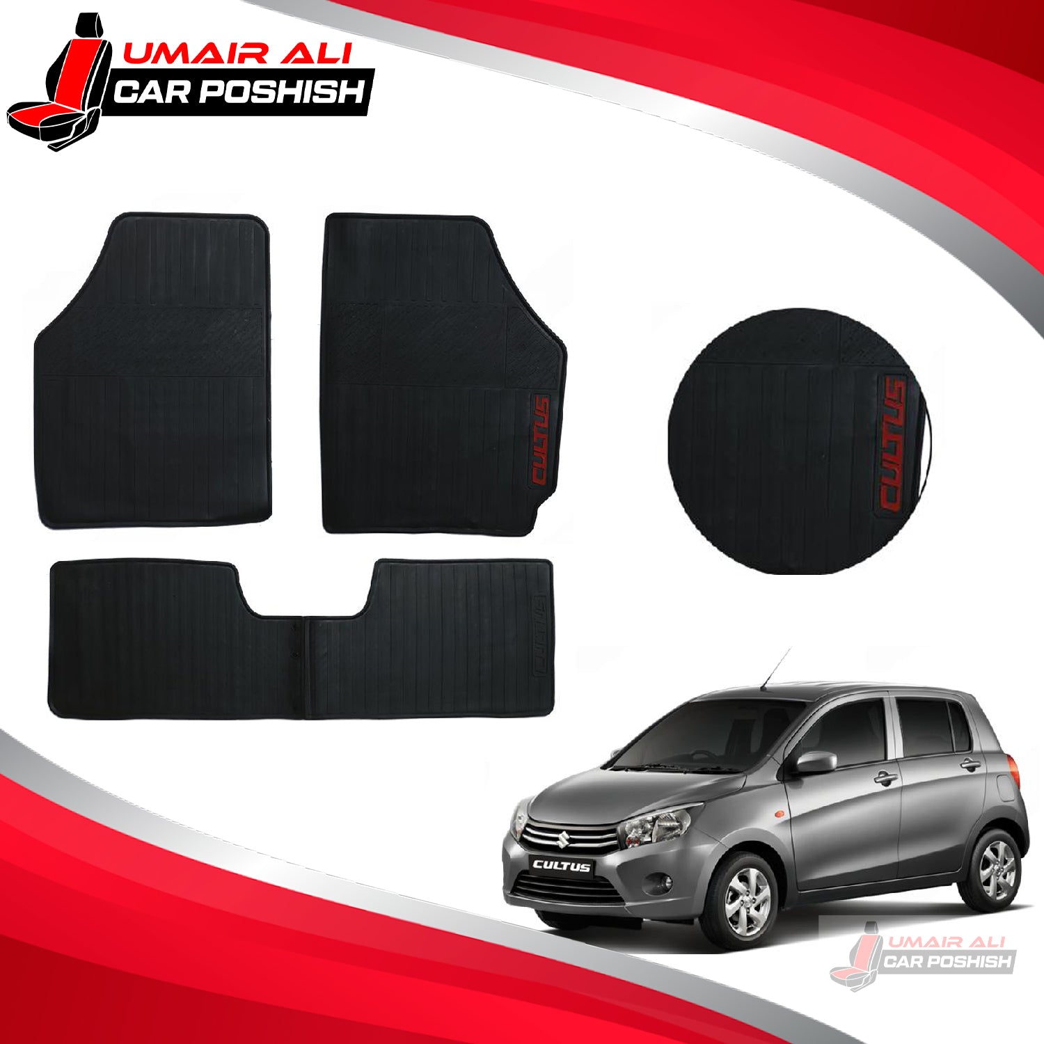 Suzuki Cultus 2017-2022 Rubber Floor Mats Black