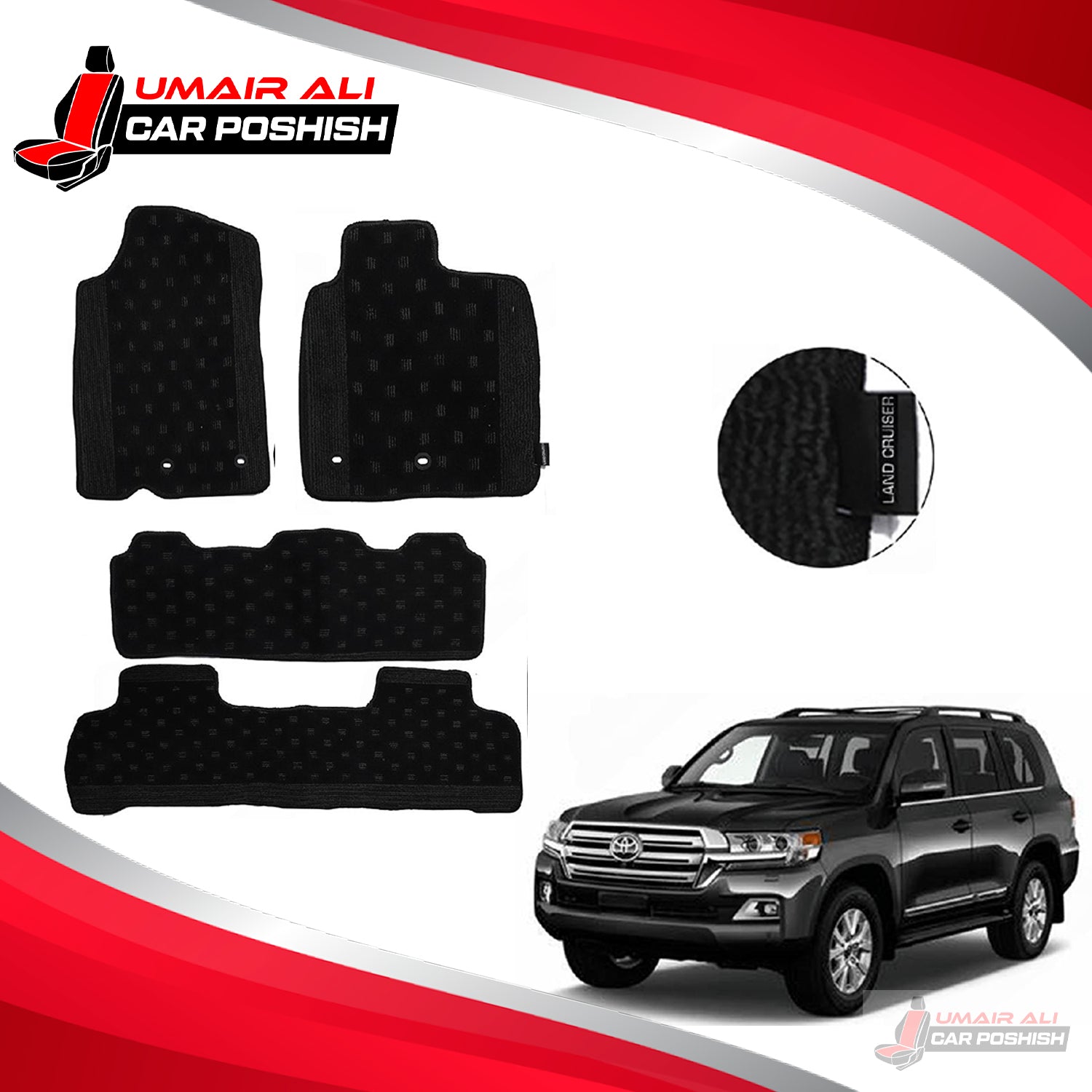 Toyota Land Cruiser 2009-2021 Carpet Floor Mats Black