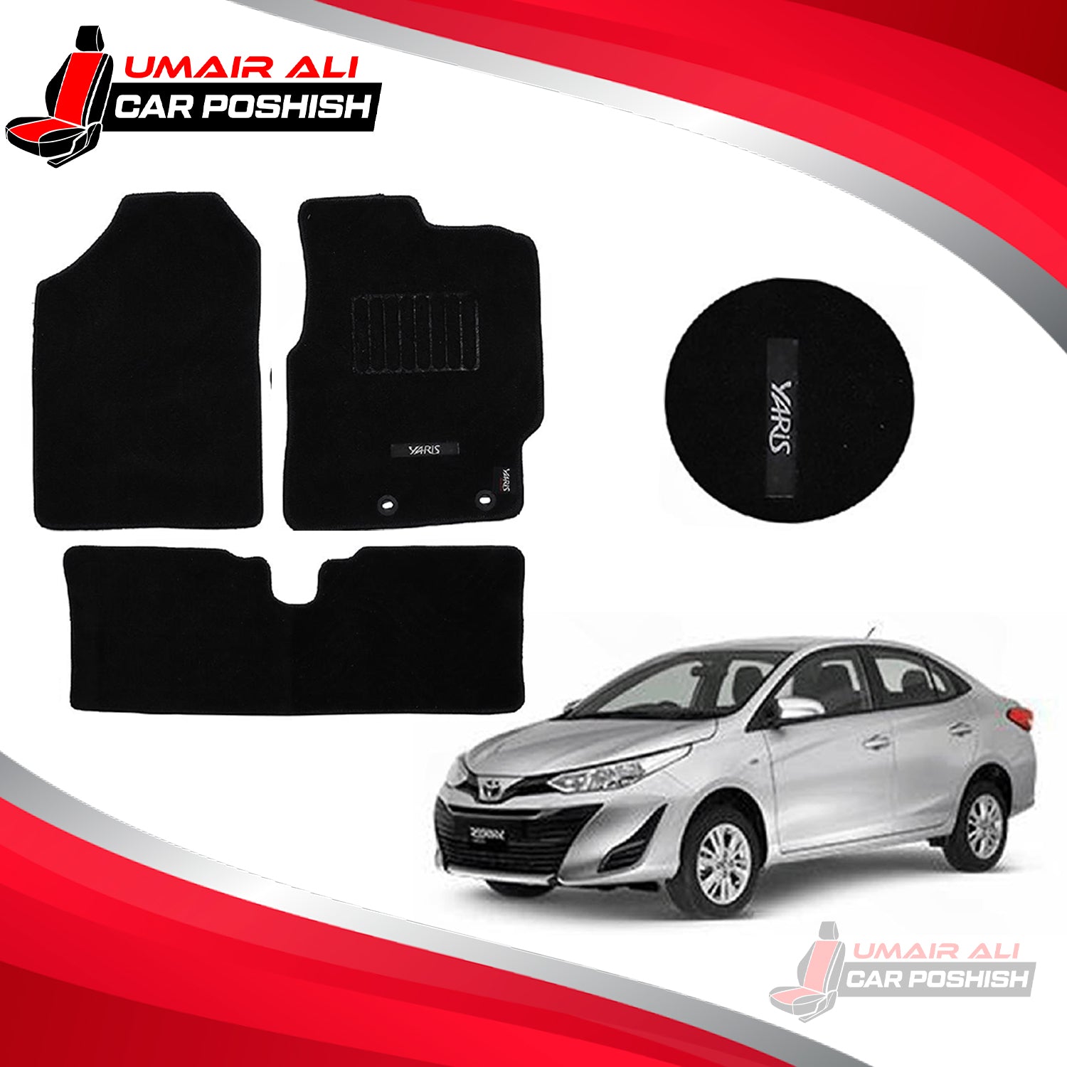Toyota Yaris Carpet Floor Mats Black
