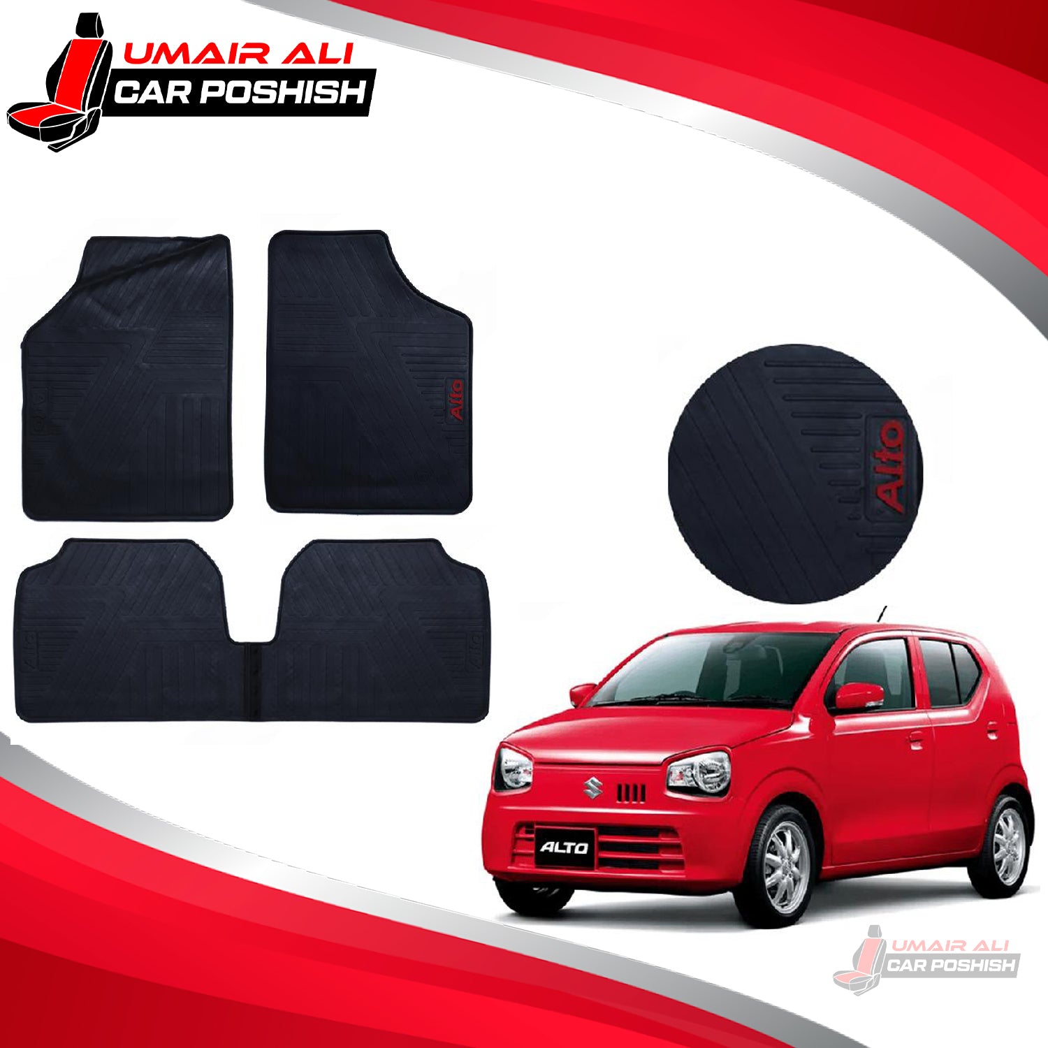Suzuki Alto 2020 Rubber Floor Mats Black