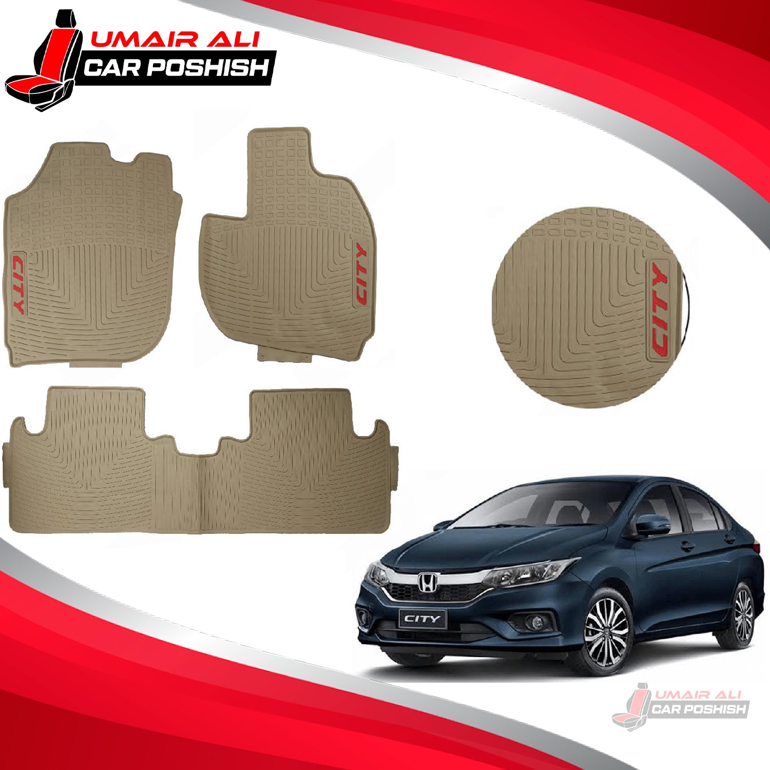 Honda City 2022 Premium Rubber Mat Black