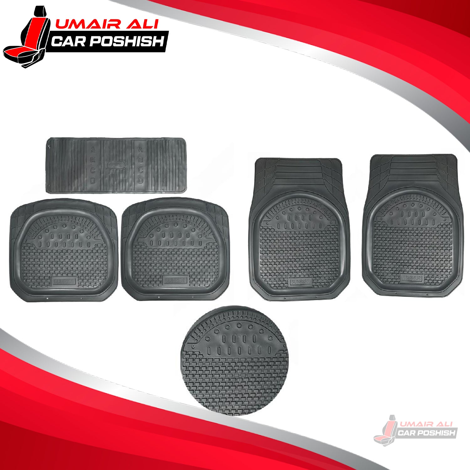 universal Premium Pvc Rubber Floor Mat 5pcs