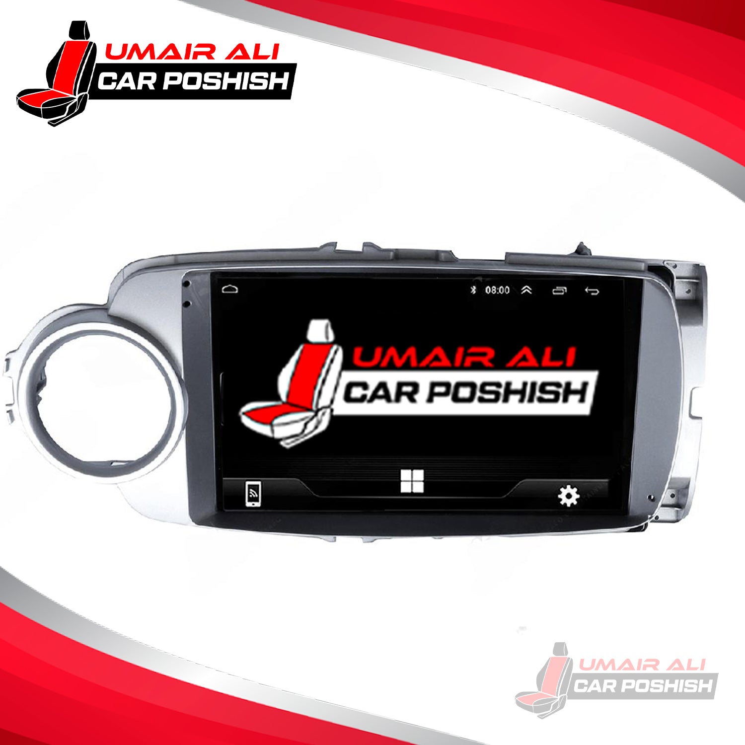 Toyota Vitz 2011 to 2015 Android Panel HD Player IPS Display Multimedia System