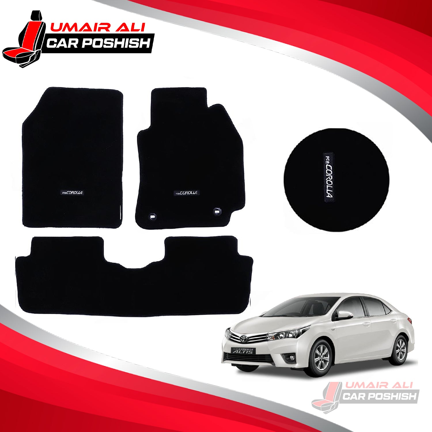 Toyota Corolla 2015-2021 Carpet Floor Mats Black