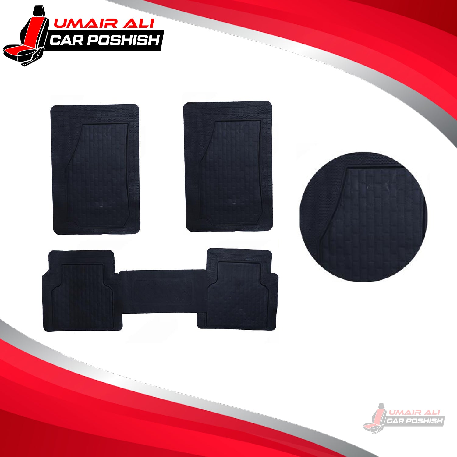 Universal Rubber Floor Mats Black