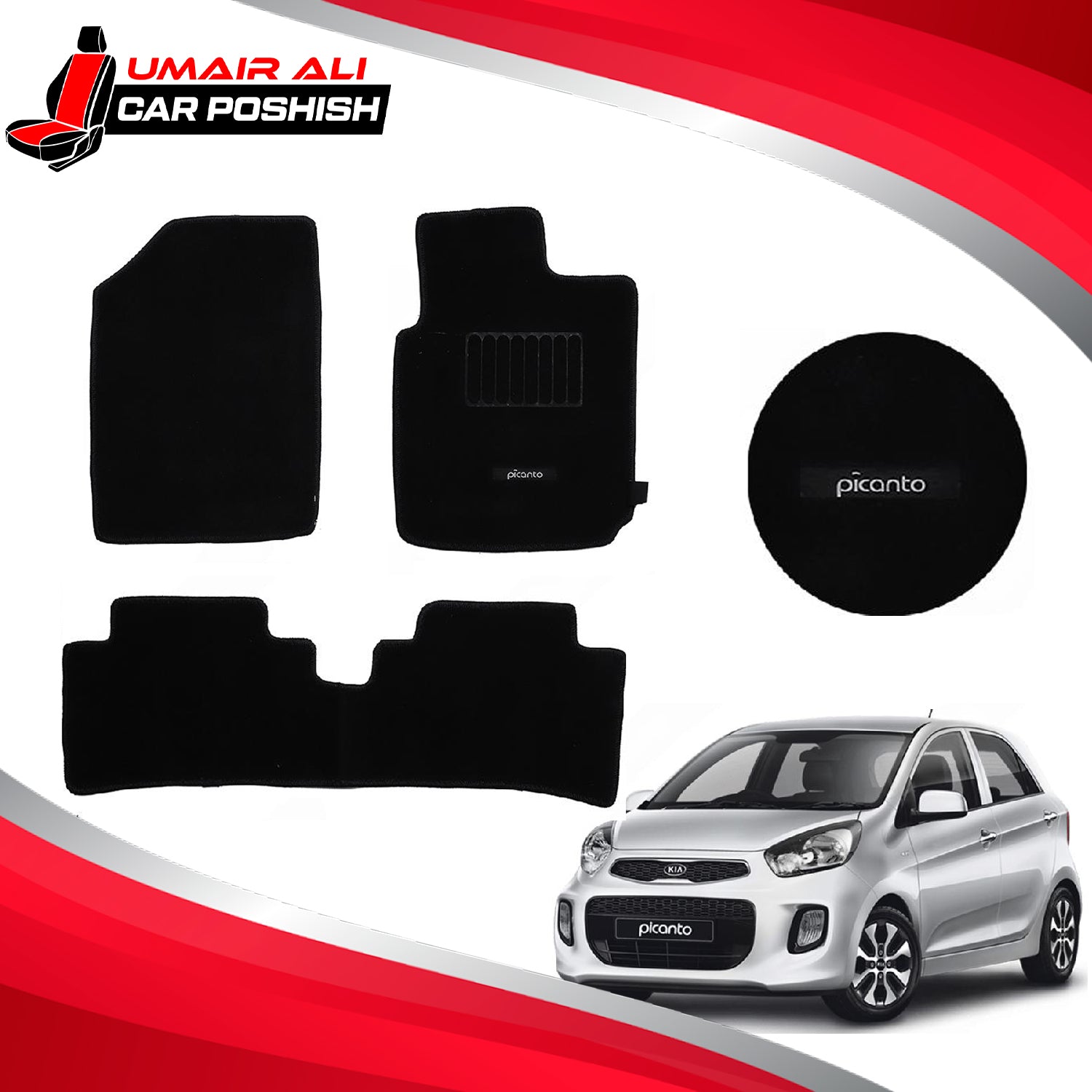 Kia Picanto Carpet Floor Mats Black