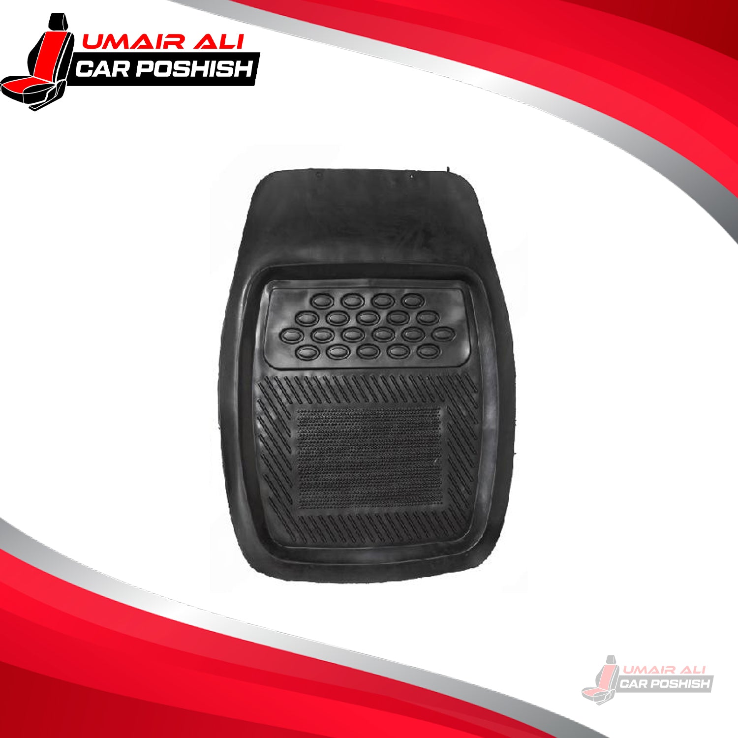 Universal Rubber Floor  Mat Black 5Pcs
