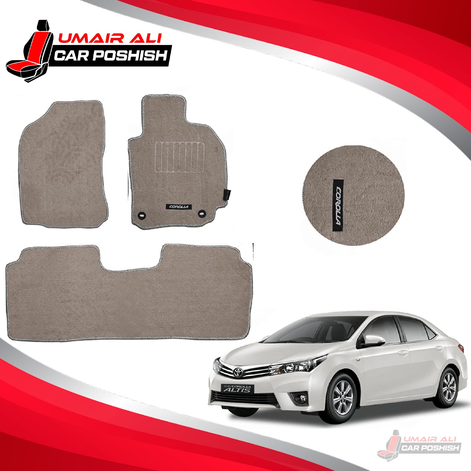 Toyota Corolla 2015-2021 Carpet Floor Mats Beige