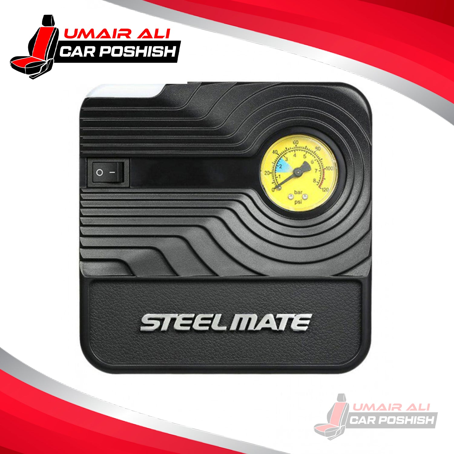 Steelmate 12V DC AUTOMOTIVE PORTABLE AIR COMPRESSOR PUMP TIRE INFLATOR FOR CAR BICYCLE BALL INFLATABLES