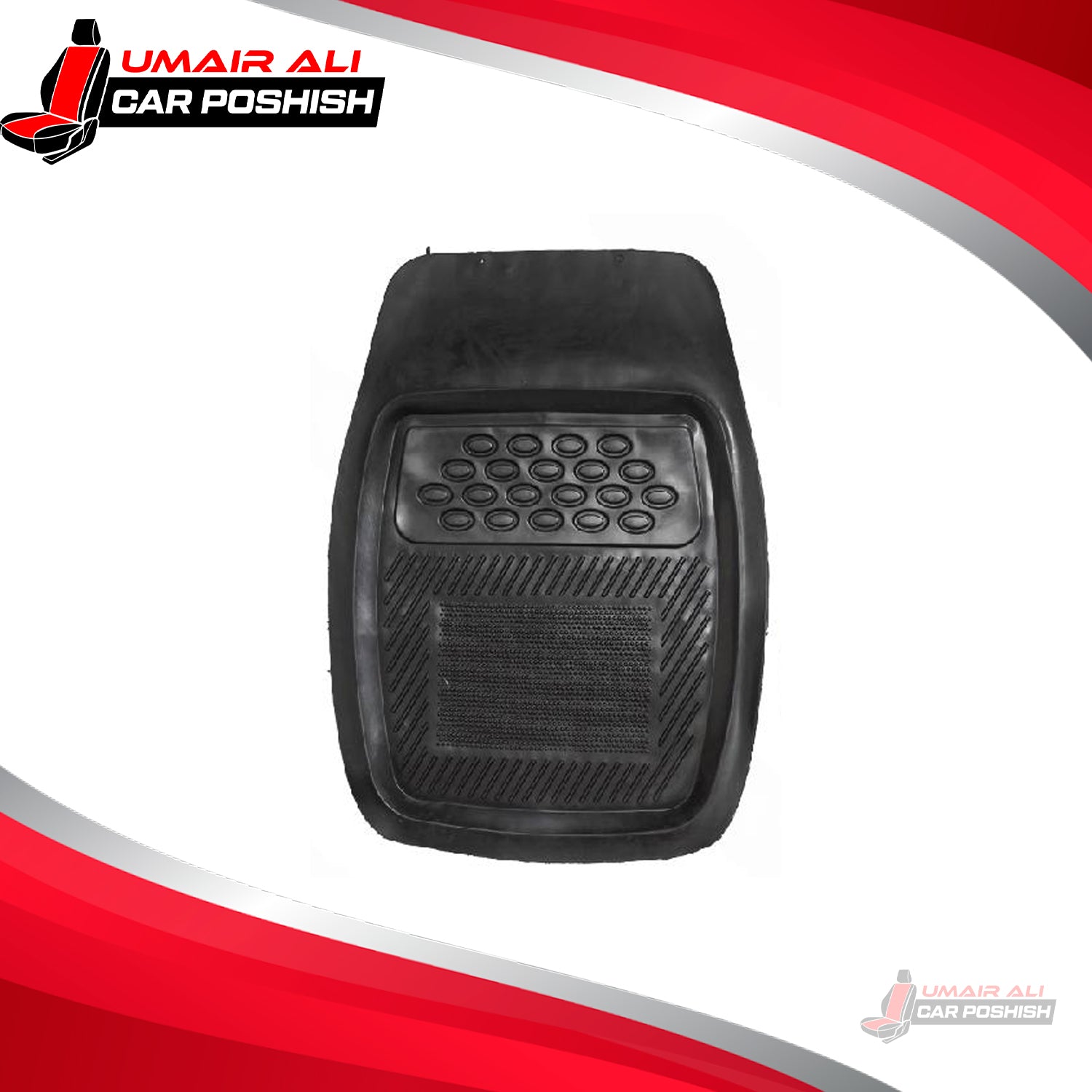 Universal Rubber Floor  Mat Black 5Pcs