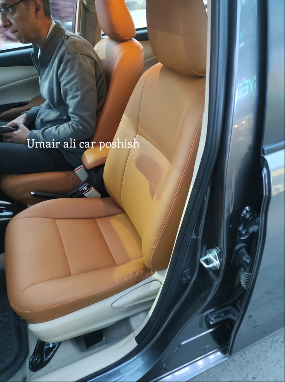 Toyota Yaris Tan Colour Synthetic Leather right Seat Covers (poshish)