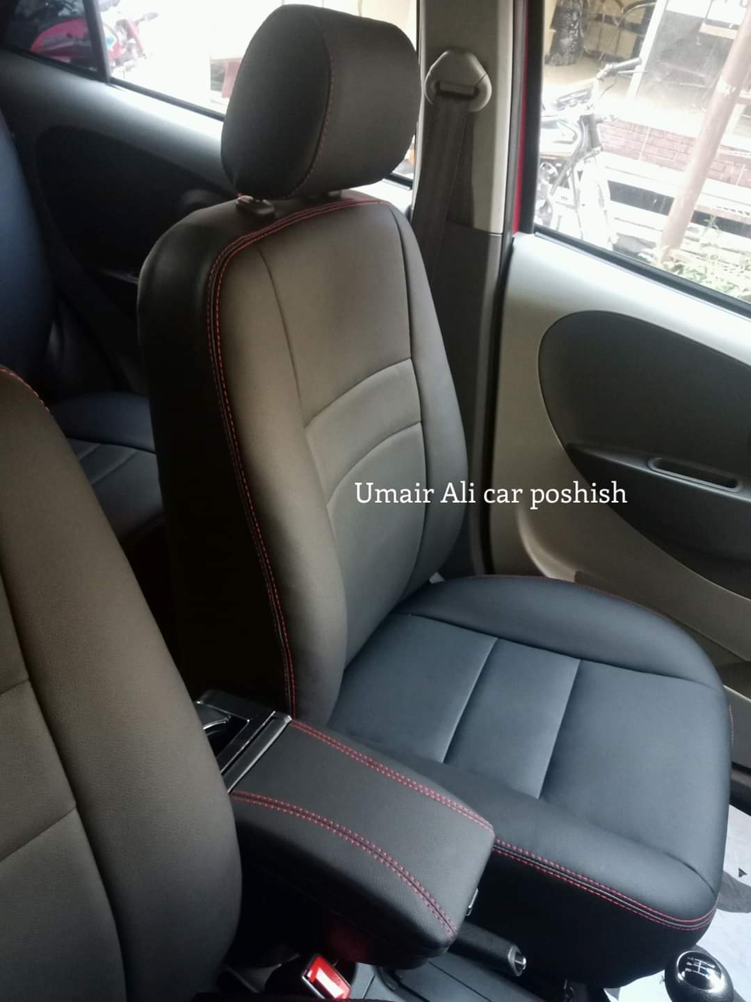 Faw V2 Red & Black Stitching Leather Right  seat covers (poshish)