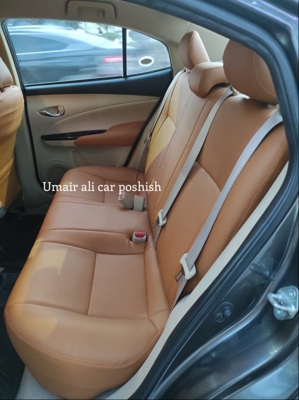 Toyota Yaris Tan Colour Synthetic Leather right Seat Covers (poshish)