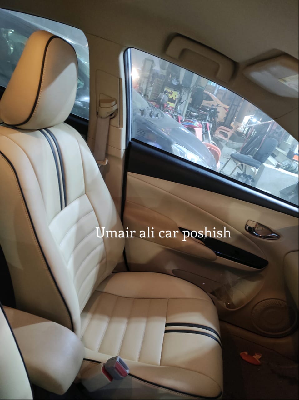 Toyota Yaris Complete Custom Design Synthetic Leather right seat covers (poshish)