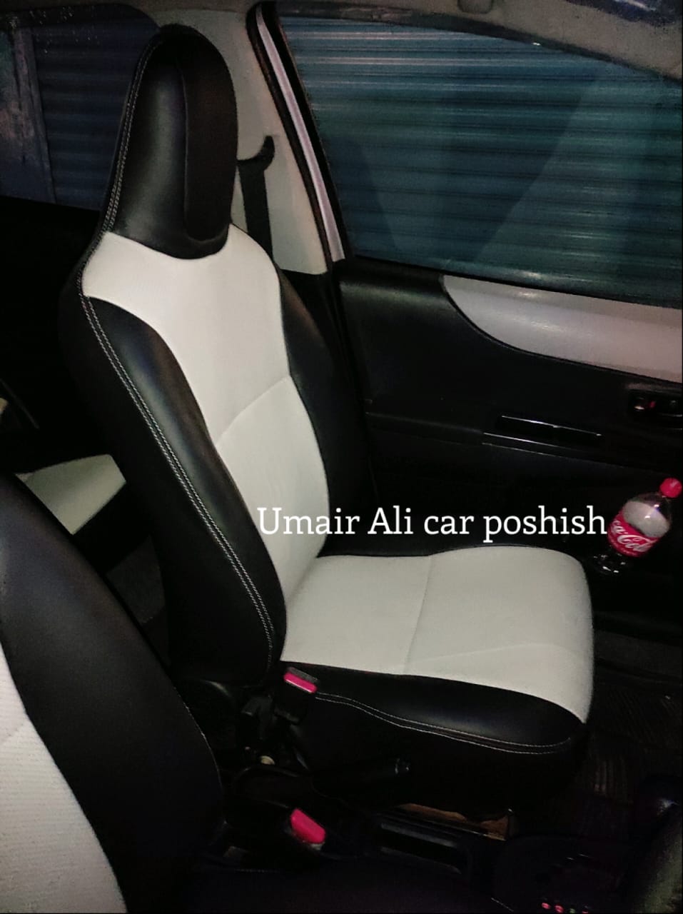 Toyota Vitz 2014 Double Colour Silver Stitching Synthetic Leather Right Seat Covers (poshish)