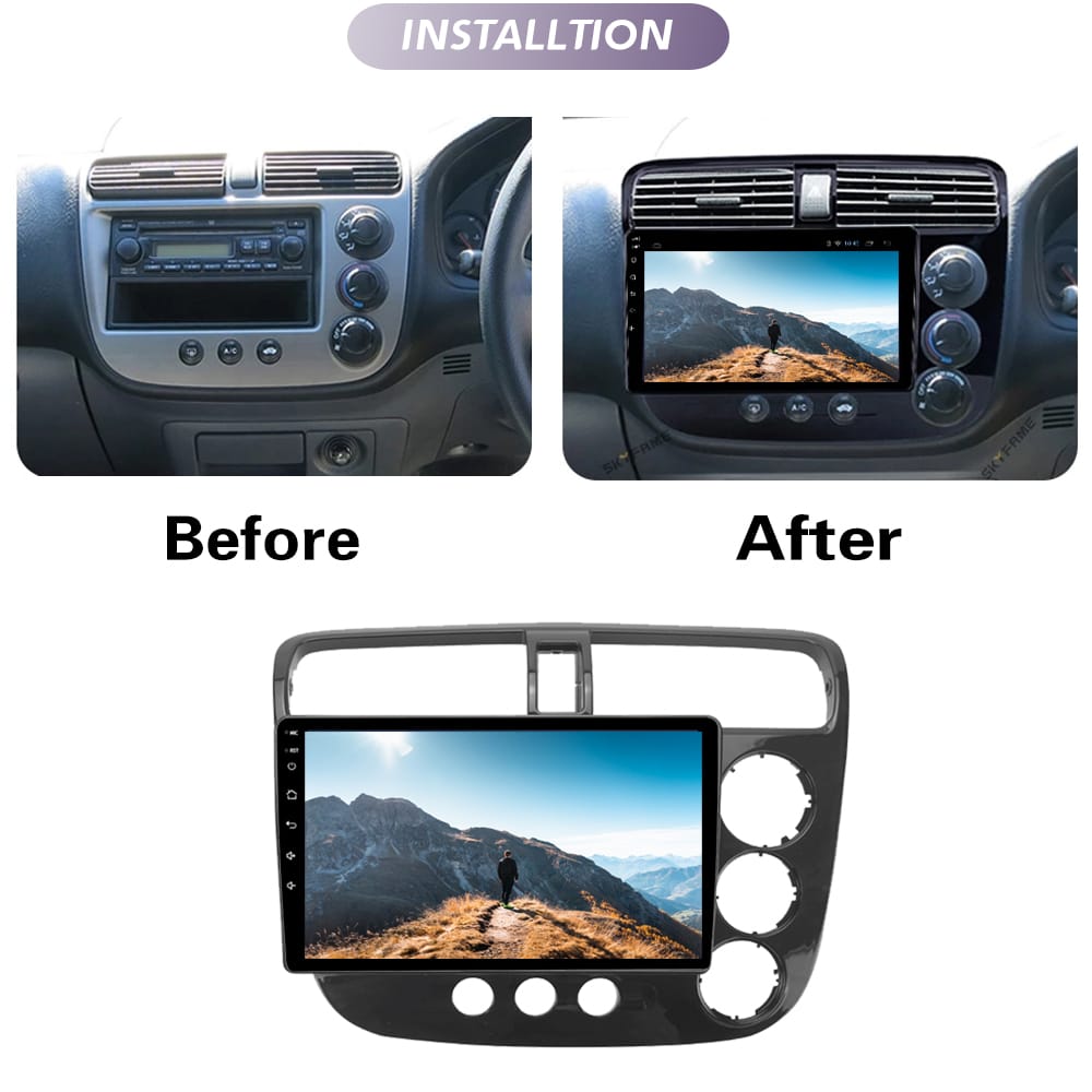 Honda Civic 2001 to 2006 Android Panel HD Player IPS Display Multimedia System