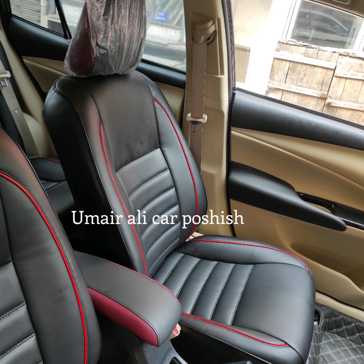 Toyota Yaris Complete Custom Design Synthetic Leather right seat covers (poshish)