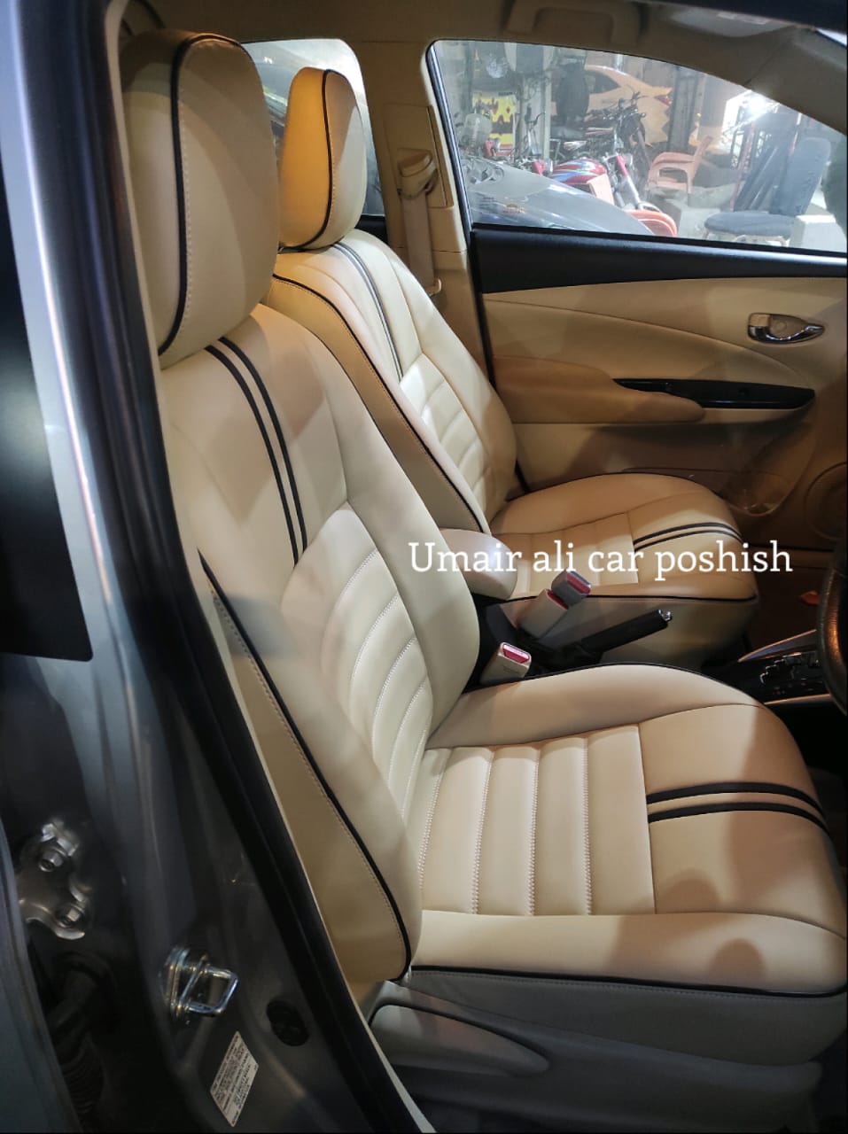 Toyota Yaris Complete Custom Design Synthetic Leather right seat covers (poshish)
