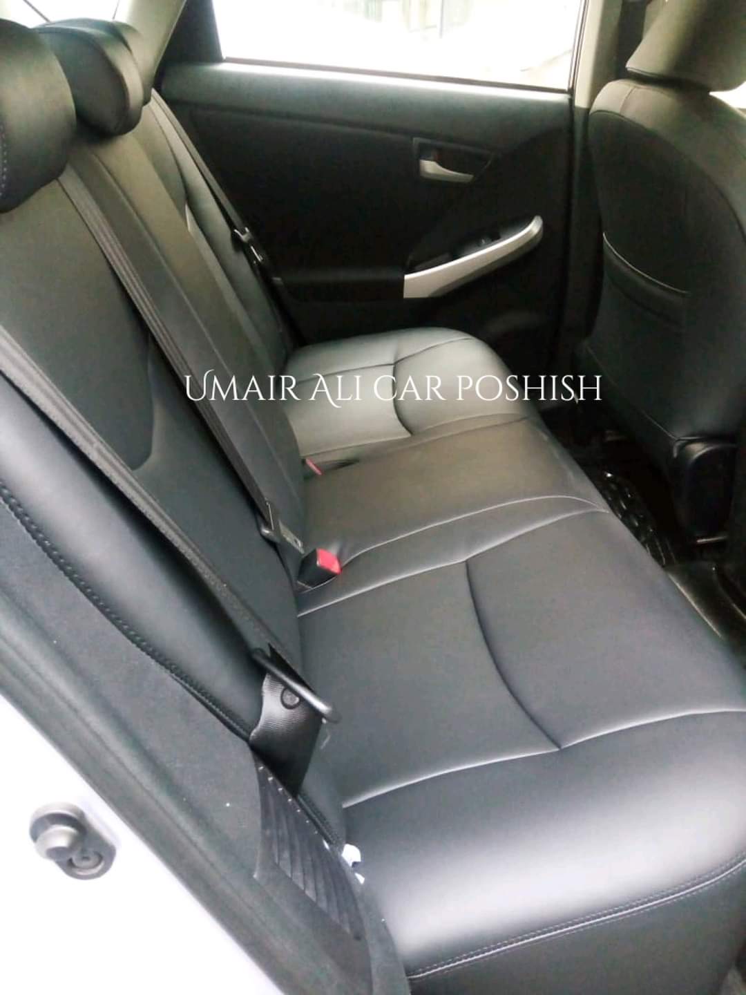 Toyota Prius 2014 black Silver Stitching Seat Covers (poshish)