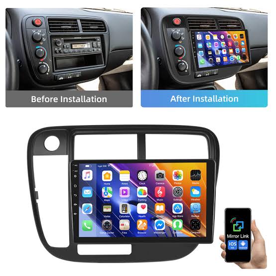 Honda Civic 2001 to 2006 Android Panel HD Player IPS Display Multimedia System
