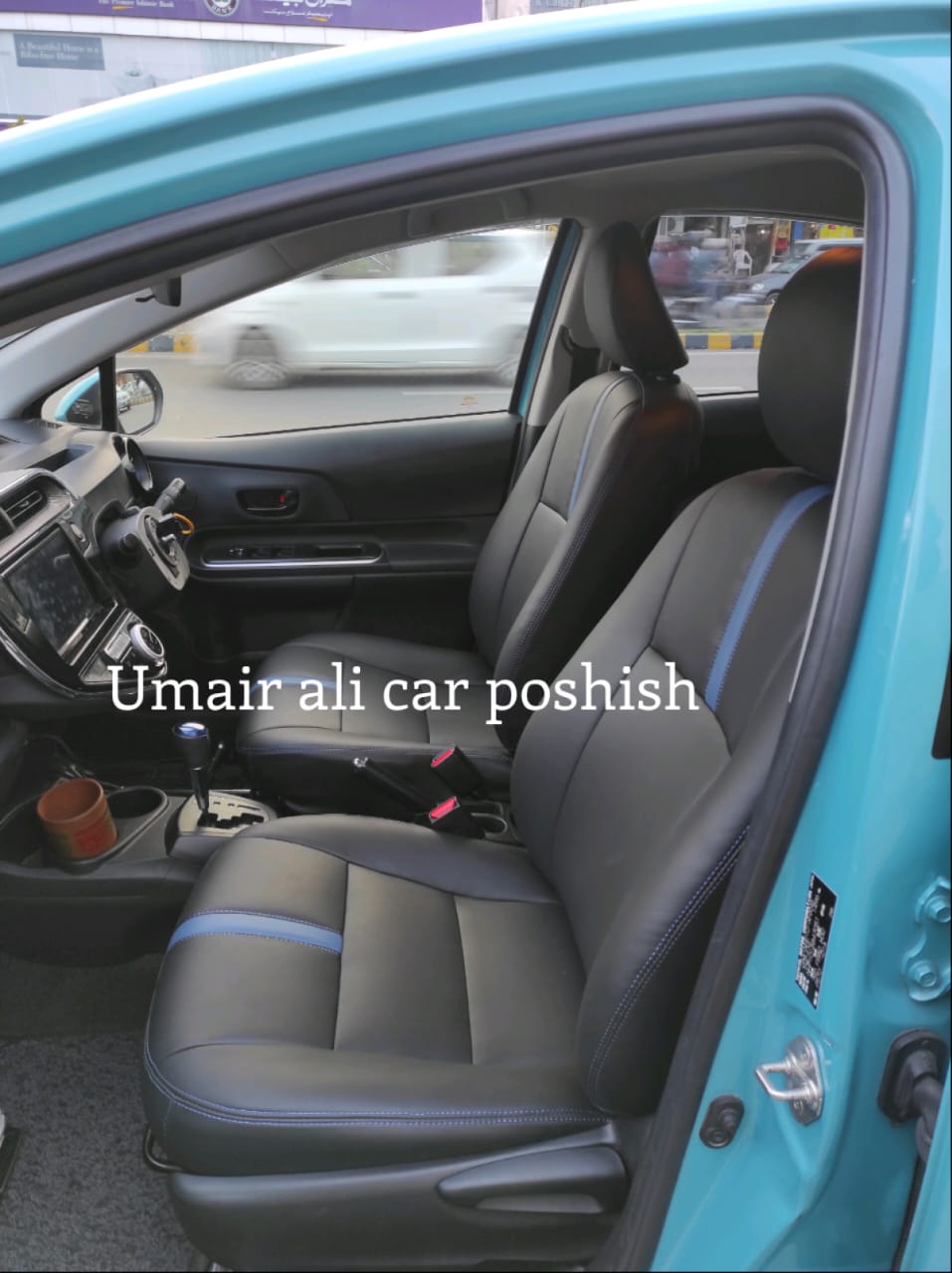 Toyota Aqua Blue Stitching Premium Quality Seat Covers (Poshish)