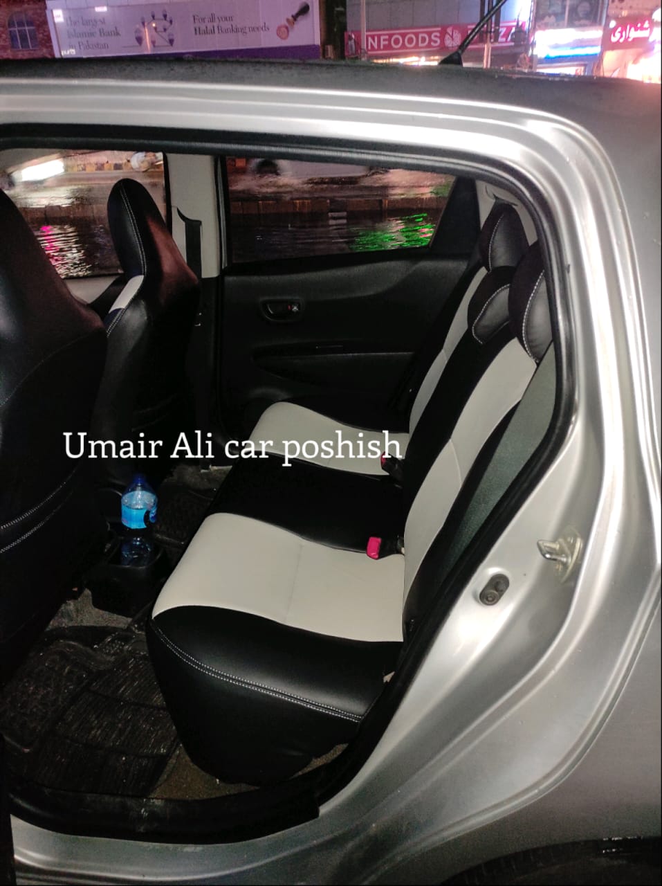 Toyota Vitz 2014 Double Colour Silver Stitching Synthetic Leather Right Seat Covers (poshish)