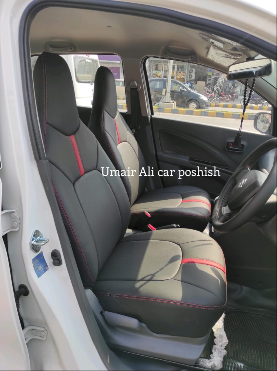 Suzuki Cultus 2009-2020 Red Stitching Premium Quality Seat Covers (Poshish)