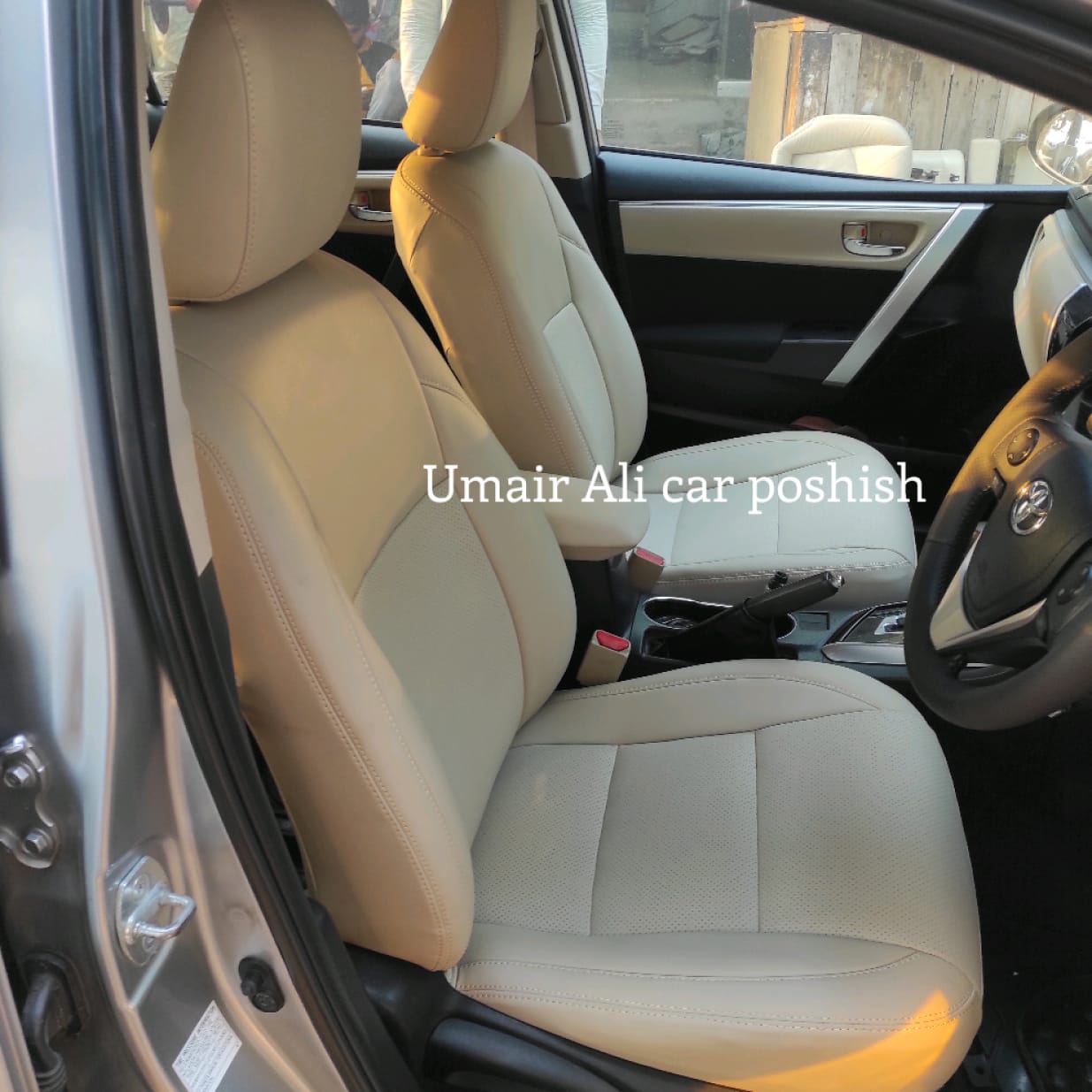 Toyota Corolla 2015 Japanese Prime Quality Synthetic Leather Right Seat Covers Perforated (poshish)